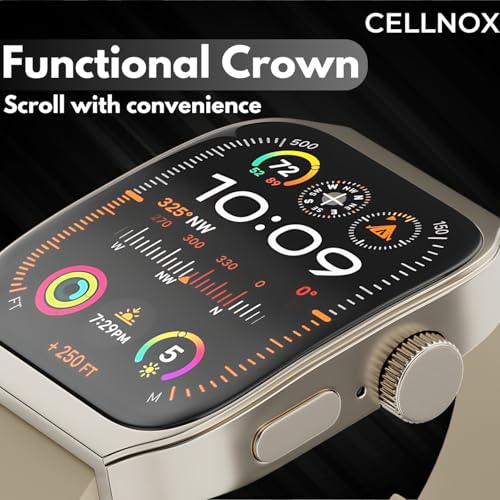 Image of Y1 Smart Watch New Macro Smart Watch with 2.01 inch HD Display,Metallic Finish BT Calling, Functional Crown, 24 Days Battery Life, Sleep Tracking, 100+ Watch Faces (Gold)