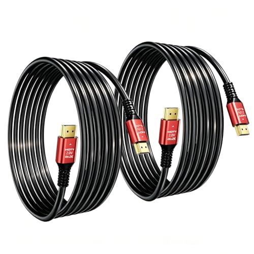 SROMGEE 4K HDMI Cable 5FT 2 Pack, HDMI to HDMI Cable, High Speed 18Gbps HDMI 2.0 Cord, Supports 4K@60Hz 2K@144Hz, ARC HDR 3D, for Smart TV, PS5 PS4, Blu-ray, Monitor, Red