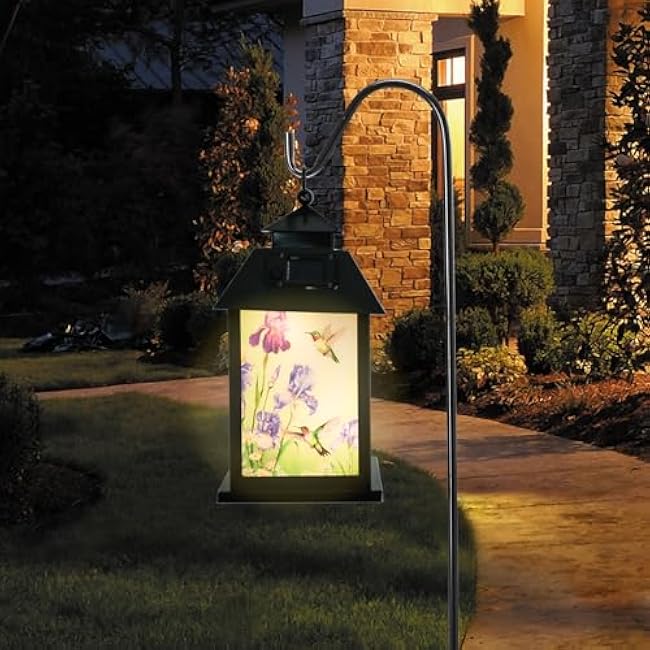 Afirst Solar Lantern Outdoor, Hanging Lights Decorative Hummingbird Outdoor Lighting Waterproof Umbrella Lights for Patio Garden, Table,Party Decor¨×Included Shepherd Hook¨Ø