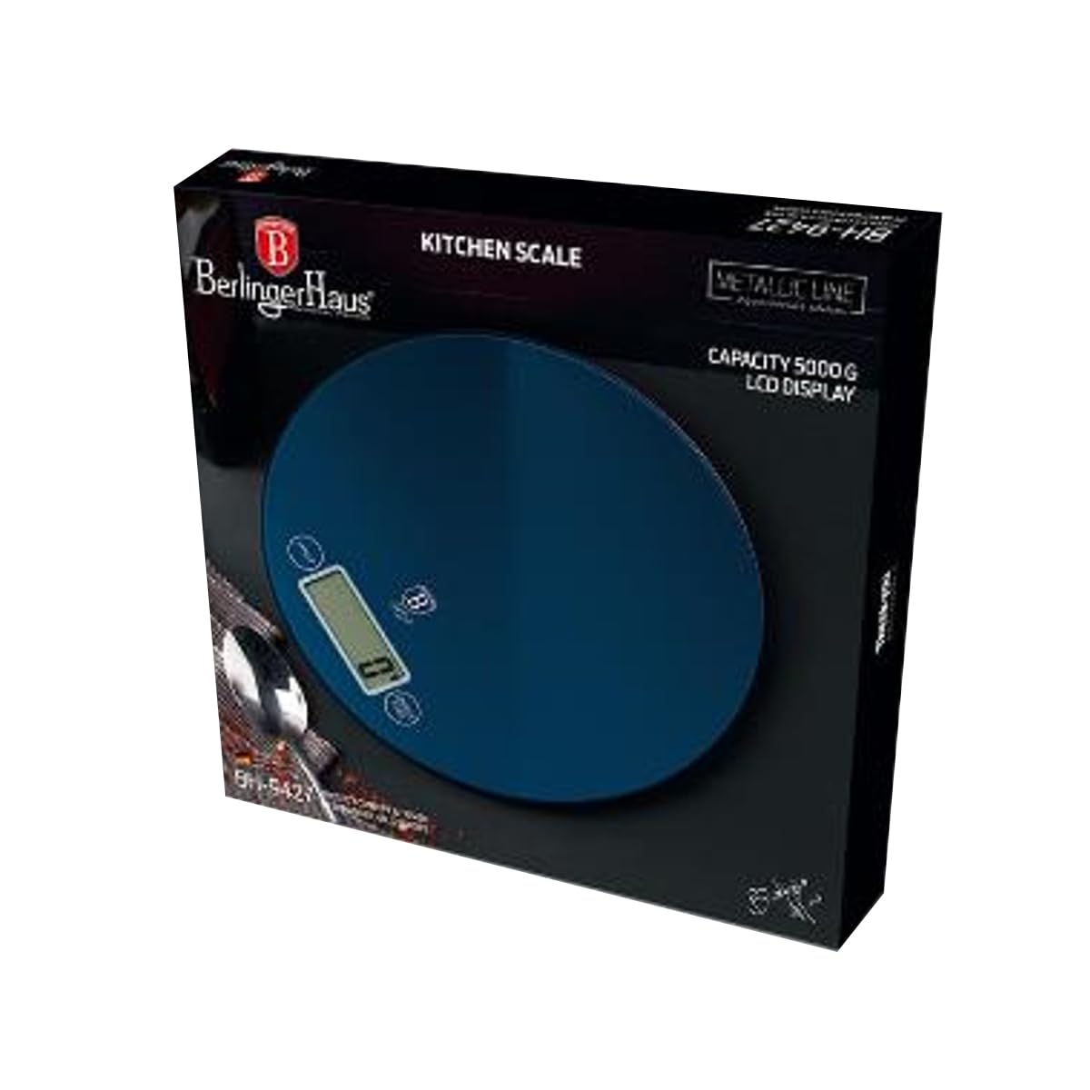 Berlingerhaus Gewicht Küche Digital Runde 5 kg Aquamarin Metallic Line BH-9427