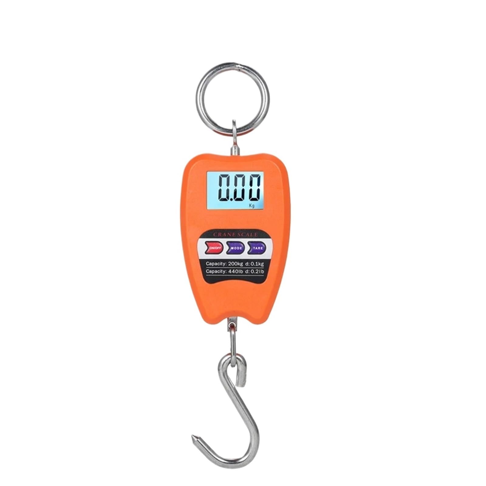 Digital Crane Scale, 200KG Stainless Steel Digital Crane Scales Industrial Hanging Scale Heavy Duty Hanging Hook(Oranje)