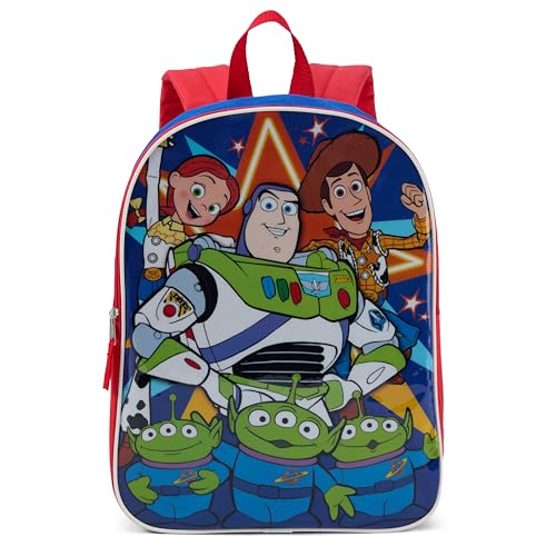 Disney Mochila infantil Toy Story – Mochila infantil fofa e durável com alças acolchoadas e compartimento com zíper – Mochila infantil ideal para escola e viagem – 38 cm