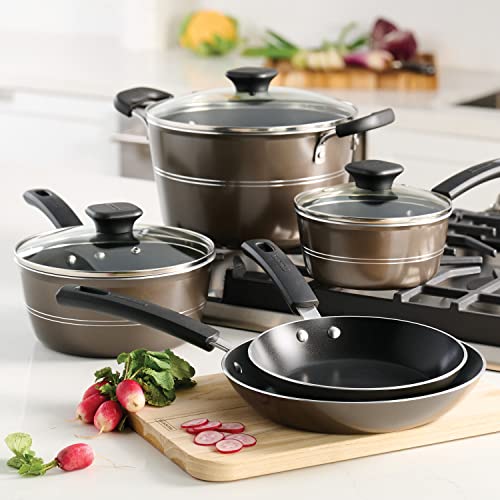 Image of Tramontina Sicilia 8-Pc Non Stick Pots and Pans Set with Glass Lids