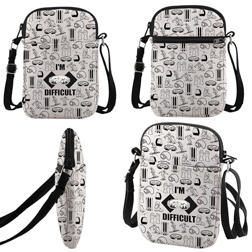 Snow Skiing Gift for Skier I'm Difficult Crossbody Bag Family Ski Trip Gift4