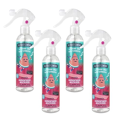 The Fruit Company - Ambientador Spray, Sandía, Pack de 4 Unidades de 250ml (1000ml)
