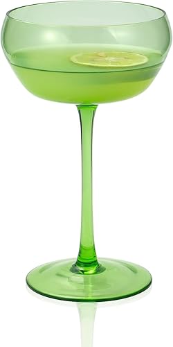 EVEREST GLOBAL Copas de champán verde claro excelente adición a tu barra de casa 1234 onzas