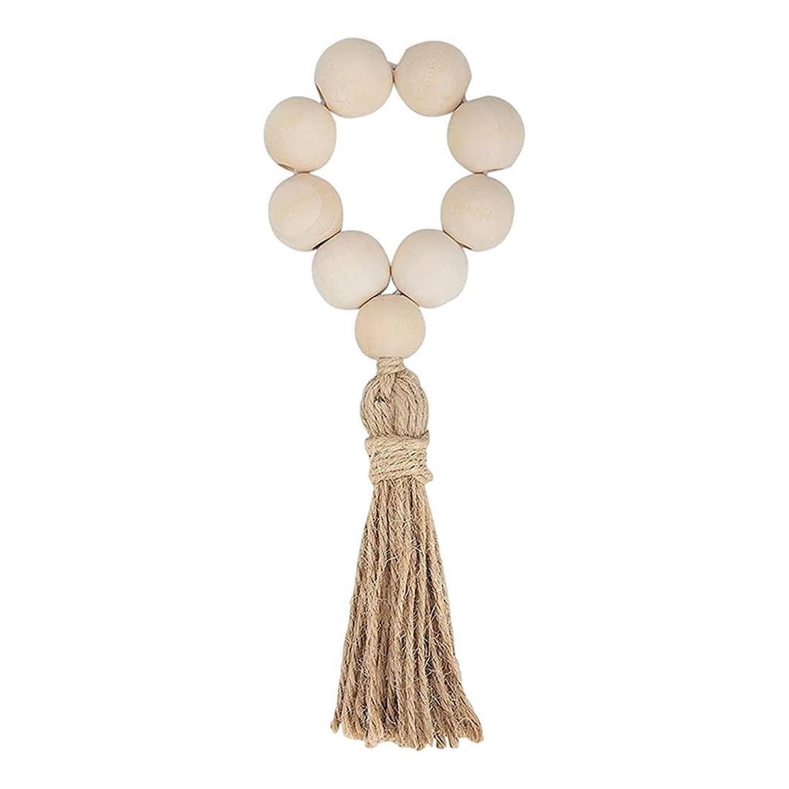 24PCS Wood Bead Napkin Rings with Tassels Boho Farmhouse Table Decor