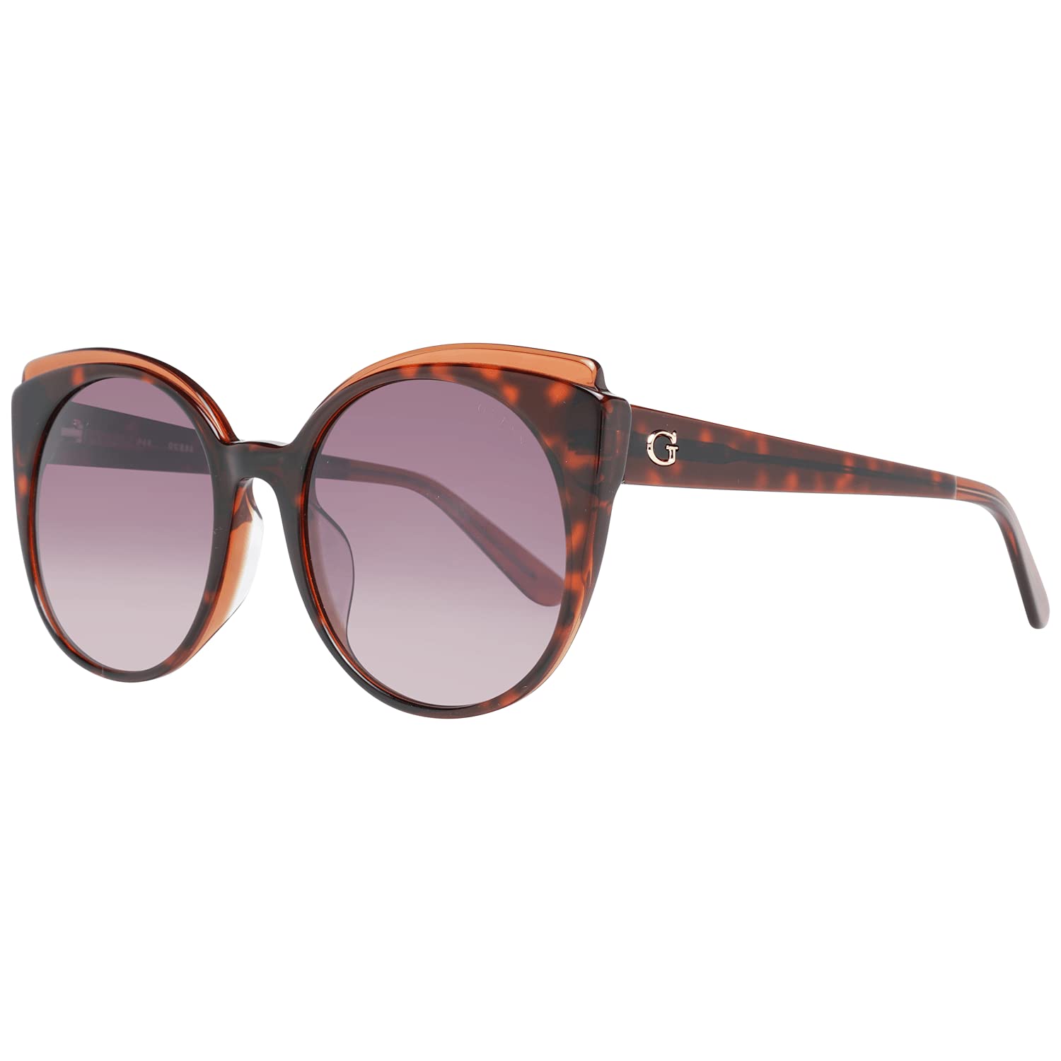 GUESSCateye Women's Sunglasses, Havana with Brown Gradient Lenses GU7591F 56F Lens 53mm