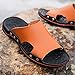 Czcrw Hombres Sandalias de punta abierta Sandalias de cuero de verano Zapatos...