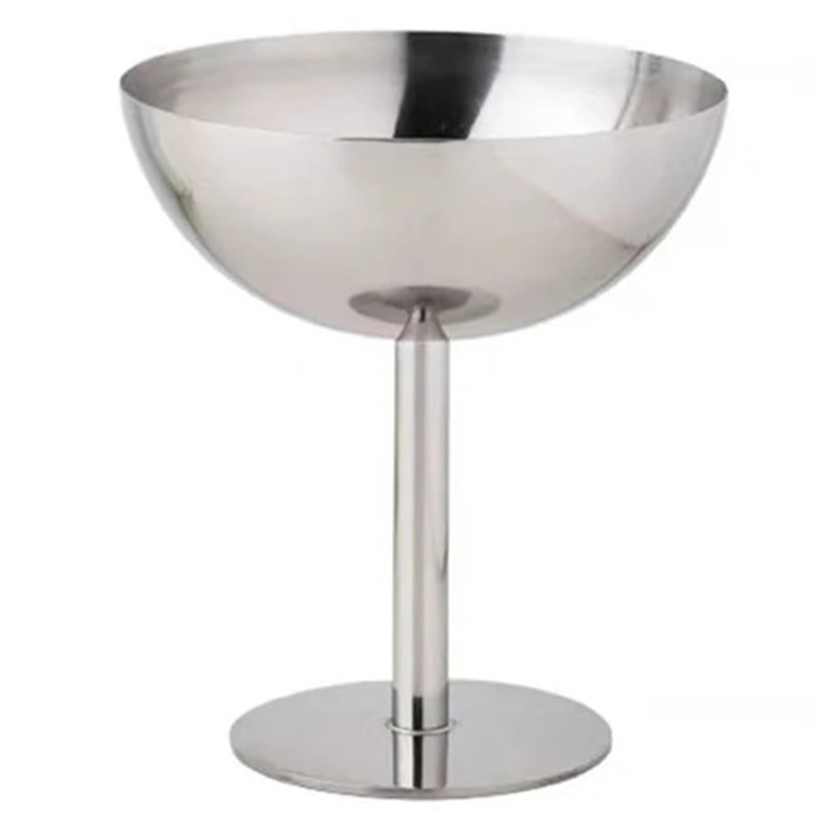 Coppe Gelato 2 Pezzi di Tazza in Acciaio Inossidabile for Gelato, insalatiera, Piatto di Frutta, Piatto for Snack, Forniture for Bar KTV per Dessert(Silver1)