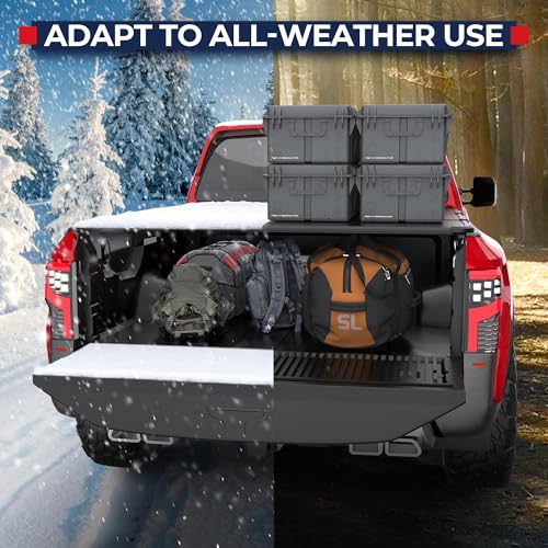Image of MOSTPLUS 5FT Tri-Fold Hard Truck Bed Tonneau Cover On Top Compatible for 2005-2025 2026 Nissan Frontier 3 Fold Aluminum Bed Cover 60Inch