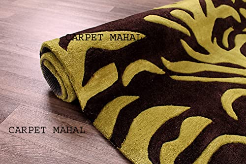 Image of Carpet Mahal Export Quality Handmade Tuffted Pure Woollen Carpet for Living Room Bedroom Size 5 x 8 feet (150X240 Cm) Color-Multi