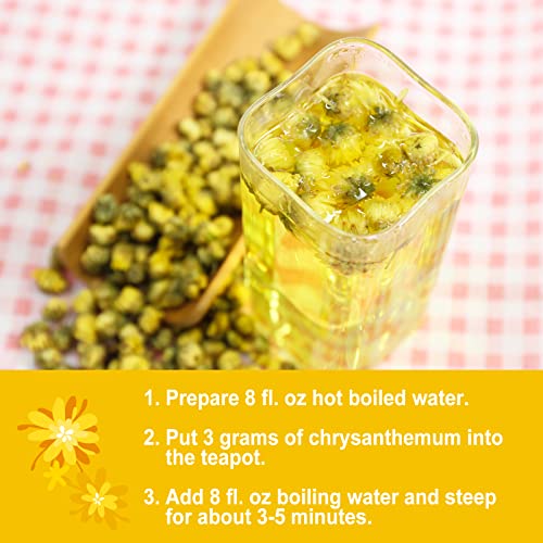 Image of Olvvla - Chrysanthemum Tea, 4oz /114g, Dried Fetal Chrysanthemum Flowers | Caffeine-free Tai Ju herbal tea with natural dried fetal chrysanthemum flowers for a floral daily infusion