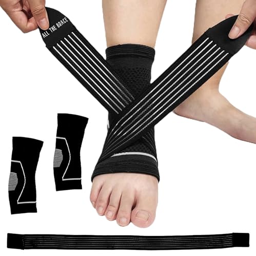 All The Brace Ankle Support Brace - Breathable, Anti-Slip Fit, Odor-Free Ankle Brace for Sprained Ankle - Full Ankle Support, Immediate Pain Relief Ankle Stabilizer - Ankle Brace for Women & Men(L/XL)