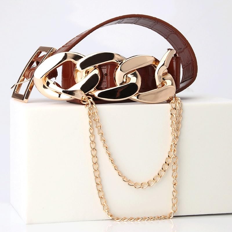 HBJWOV Women's Belt Street Shooting Chain Splicing Decoration Belt Versatile Clothing Accessories Belt(D)2