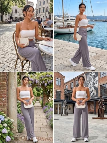Image of GRECIILOOKS Women's Parachute Cargo Pants - High Waist Flared Korean Trousers| Trendy Casual Wear for Daily & Travel Use (Available in Plus Size)