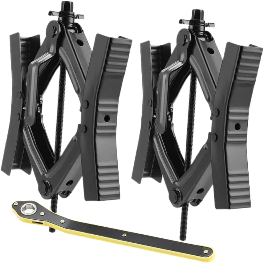 2X Camper Wheel Chock Stabilizers Scissor Trailer Scissor Lock Compatible with Fishing BBQ Backpacking Travel Trailers Camping Trailers