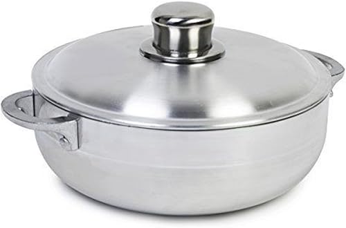 Miniatura 7 de Uniware Caldero de aluminio de calibre pesado con tapa de aluminio, plateado (4.6 QT)