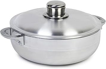 Uniware Aluminum Heavy Gauge Caldero With Aluminum Lid,Silver, Small