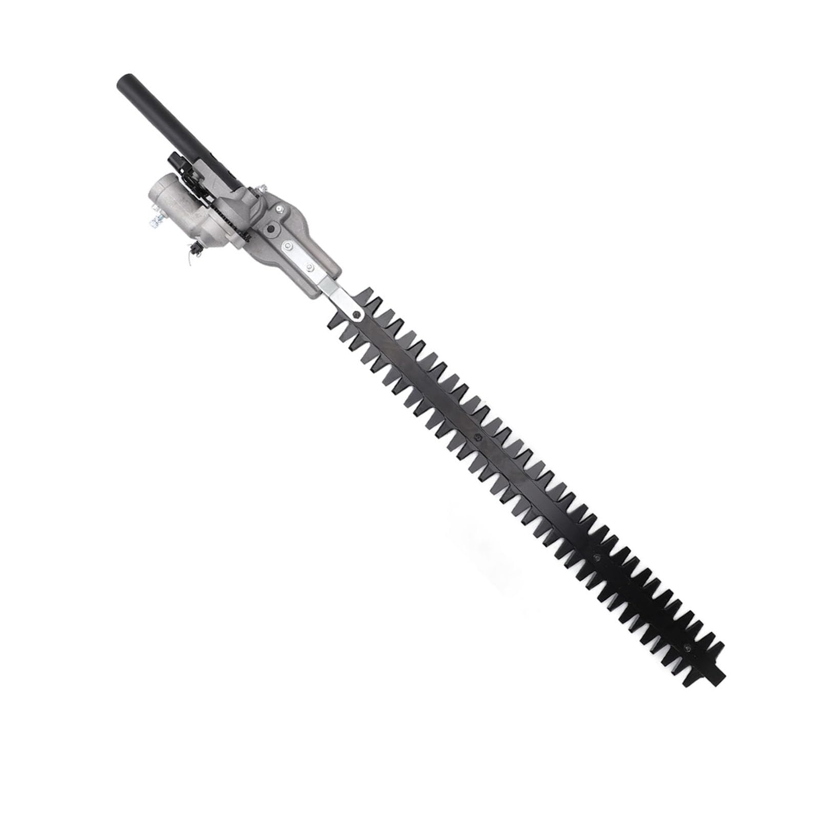 SIXRUN Cabezal de Corte de Setos con Poste de Acero Al Manganeso, Accesorio para Cortasetos con Hoja de 55 Cm, Cabezal de Corte Multiángulo de 9 Estrías para Recortar Setos, Arbustos, Arbustos, (28*
