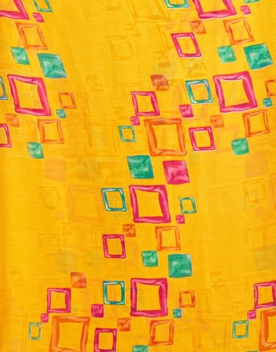 Image of SIRIL Women's Printed Chiffon Saree with Unstitched Blouse Piece
