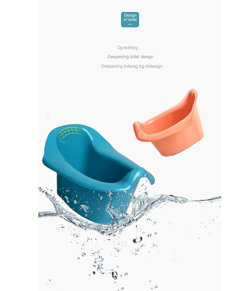 Toilettentrainer, Töpferstuhl für Jungen & Mädchen, Abnehmbarer Abfallbecher, Multifunktions-WC-Urinal Spülen Furz Artefakt, weiß (Color : Blue)