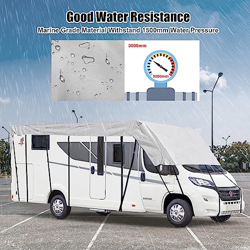 Wohnwagen Schutzdach, 210D wasserdichte Wohnmobil Dachabdeckung, 6,5 x 3 Meter/21 x 10 FT Dachschutzplane für Wohnmobile und Wohnwagen (6.5 x 3 m/255 x 118 Zoll)