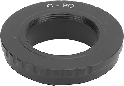 CPQ Metal Lens Adapter Ring with Back Cap,for C Mount Lens to for Pentax QQ10/Q7/QS1 Cameras,Black