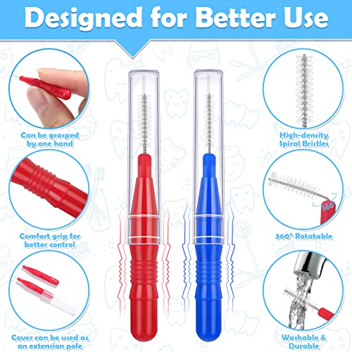 Roadplum 120Pcs Interdental Brushes 2 Sizes, 360° Bendable Soft Bristles Braces Brush Dental Brushes Between Teeth Gum Interdental Brushes For Gum Braces Oral Teeth Cleaning Tool #TOP3