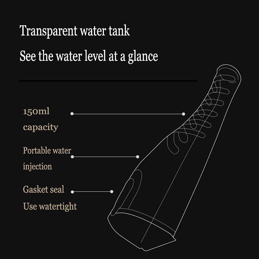 TJH Flosser per Acqua a Batteria, irrigatore Orale Professionale con Punte a Getto, flosser Dentale Portatile Ricaricabile, IPX7 Impermeabile, 150 ml, 3 modalità per Adulti e Bambini