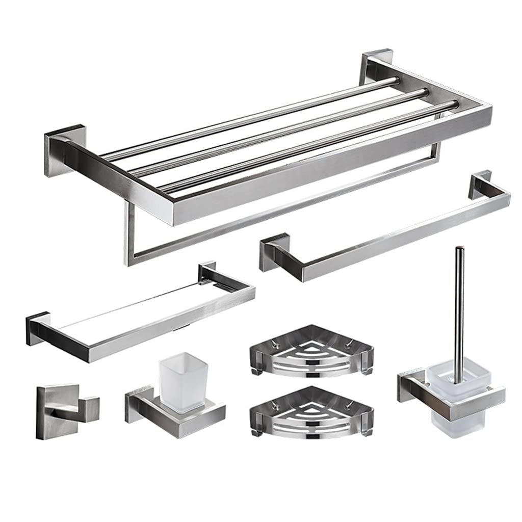 Toalleros, Juego de Toalleros, Barra de Toalla de Acero Inoxidable, Soporte para Papel Higiénico, Ganchos para Toallas, Kit/Gancho de Montaje en Pared/Cepillo de Baño/a