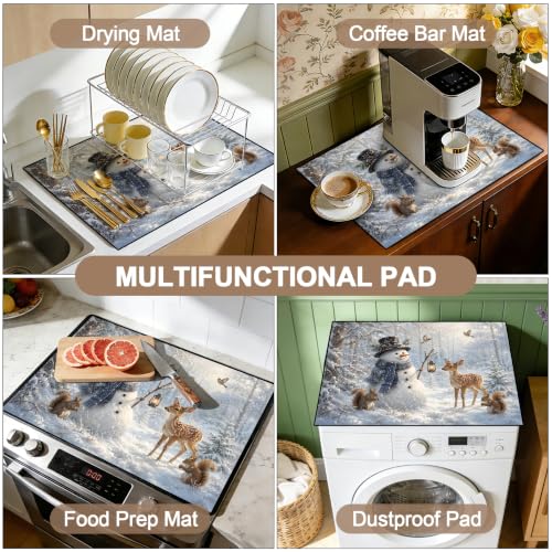 Image of Stove Top Cover for Electric Stove: 28''x20'' Stove Cover Elevate Your Kitchen Reliable Heat Protection,Non-Slip Kitchen Decor (Woodland)