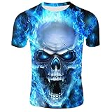 WMDYFYJ Men's Skull 3D Printed T-Shirt Top Grim Reaper T-Shirt Gothic Fantasy Mythical Death...