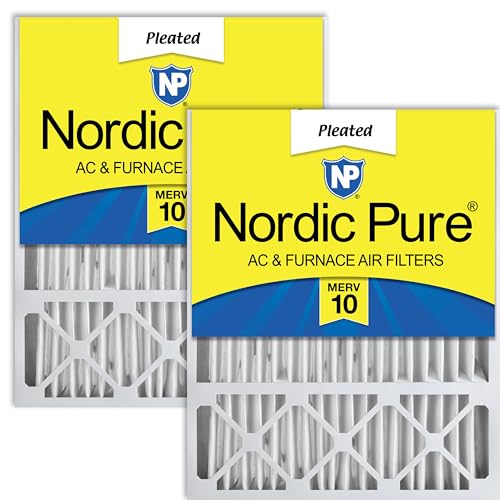 Image of Nordic Pure 20x25x5 Lennox Replacement MERV 10 Air Filters 2 Pack | Actual Size: 19 3 /4 x 24 3 /4 x 4 3 /8 Fits X6673 X6675 Made in USA, Advanced HVAC Filtration, Mid-Sized Airborne Particles