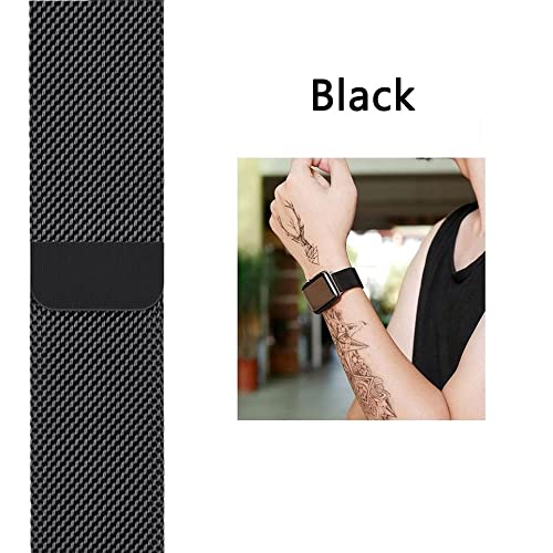 Image of PEFKO PSS56 19MM Milanese [ Magnetic ] Sporty Straps /Bands Compatible for Boat Storm Smart Watch & Watches with 19mm Lugs Size (19MM, BLACK [ MAGNETIC MILANESE STRAP ])