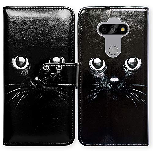 Bcov Case for LG Aristo 5/LG K31, Black Cat Style Leather Flip Case Wallet Cover with Card Slot Holder Kickstand for LG Aristo 5+/LG Fortune 3/LG Risio 4/Phoenix 5/ LG K8X/Tribute Monarch