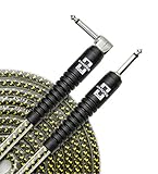 Analysis Plus Yellow Oval Instrument Cable with Overmold Plug w/Straight-Angle Plugs 10 ft.