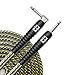 Analysis Plus Yellow Oval Instrument Cable with Overmold Plug w/Straight-Angle Plugs 10 ft.
