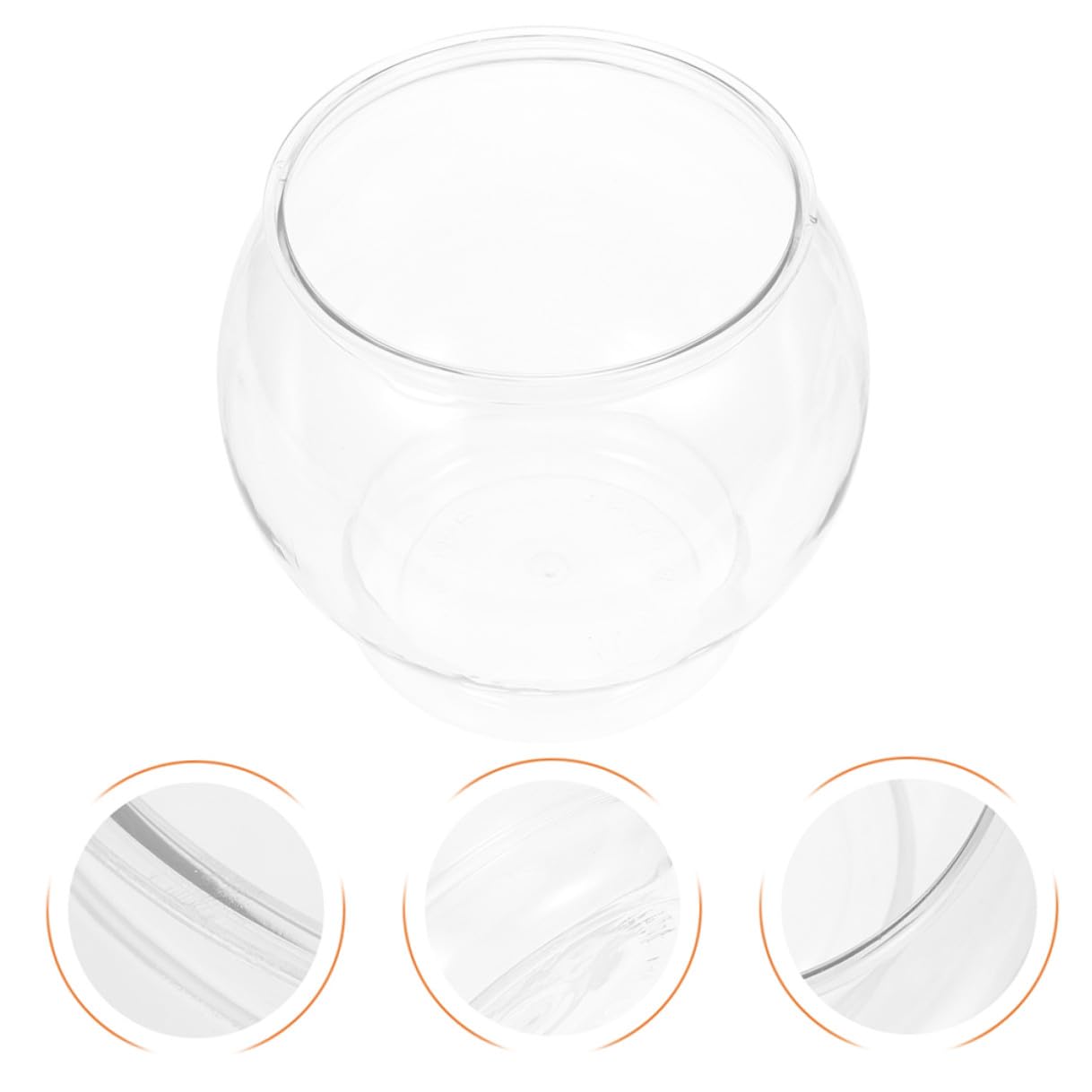 DOITOOL Tisch Aquarium Transparent Mittlere Größe aus Robustem Kunststoff Kugelförmige Fischschale als Schreibtischdekoration Mikrolandschafts Aquarium für Goldfisch und Zucht