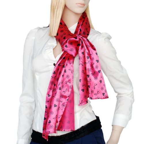 Brando Deep Pink Lovely BOW & Heart & Blosom Design Comfy Scarf4