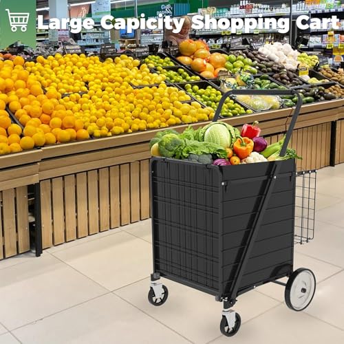 Składany wózek na kółkach, wytrzymały wózek użytkowy, zdejmowana wodoodporna wkładka, składany wózek spożywczy do supermarketu, pralni, podróży i pomoc w poruszaniu się