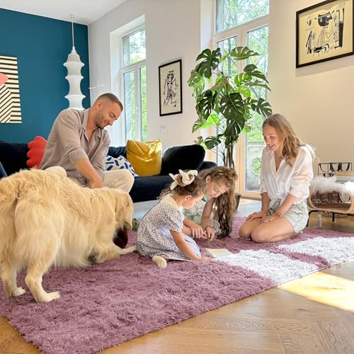 OLANLY 2x5 Machine Washable Runner Rugs for Hallway, Soft Fluffy Shaggy Bedside Rugs for Bedroom, Living Room, Indoor Floor Carpet for Kids Girls and Boys, Nursery Rooms, Home Decor Aesthetic, Blush