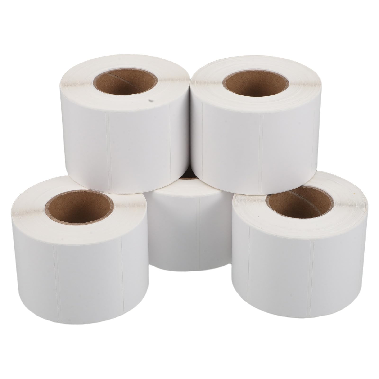5 Rotoli Etichette Termiche Rettangolari Bianche in Carta Resistente All'acqua e All'usura per Stampanti Termiche, per Spedizioni e Codici a Barre