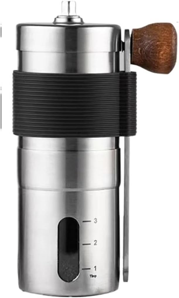 Coffee Making Tool Manual Bean Grinder Adjustable Burr Grinding Machine Portable Home Mill(Brown)
