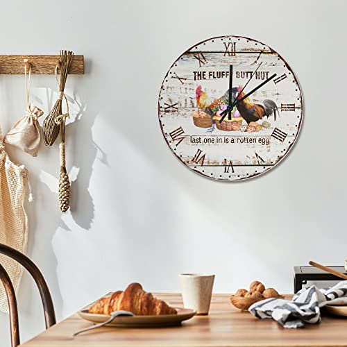 Horloge murale de cuisine coq rustique chic décoration de Pâques pour salon convivial - 6