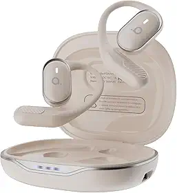 Fone De Ouvido Bluetooth Esportes, Basike T6, IPX5/OWS Fone de Ouvido Estéreo Hi-Fi, Suporta Chamadas de Voz, 60 Horas em Standby Para Corrida e Exercícios ao Ar Livre (Branco)