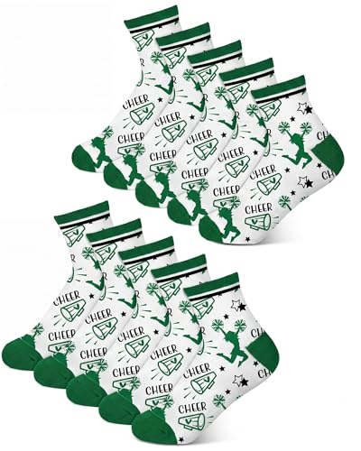 Image of Maiteenly 24 Pairs Ankle Cheer Socks Cheerleading Team Cheerleader Socks for Women Girls Cheer Accessories Gifts