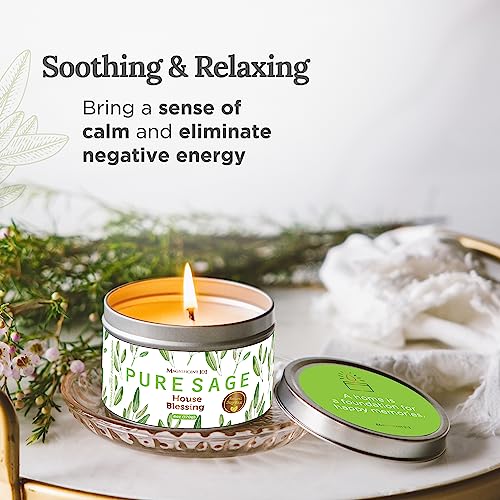 Magnificent 101 Long Lasting Pure White Sage Smudge Candle - 6 Oz - 35 Hour Burn Time | Smoke Free Candle to Cleanse Your Home & Banish Negative Energy - Image 5
