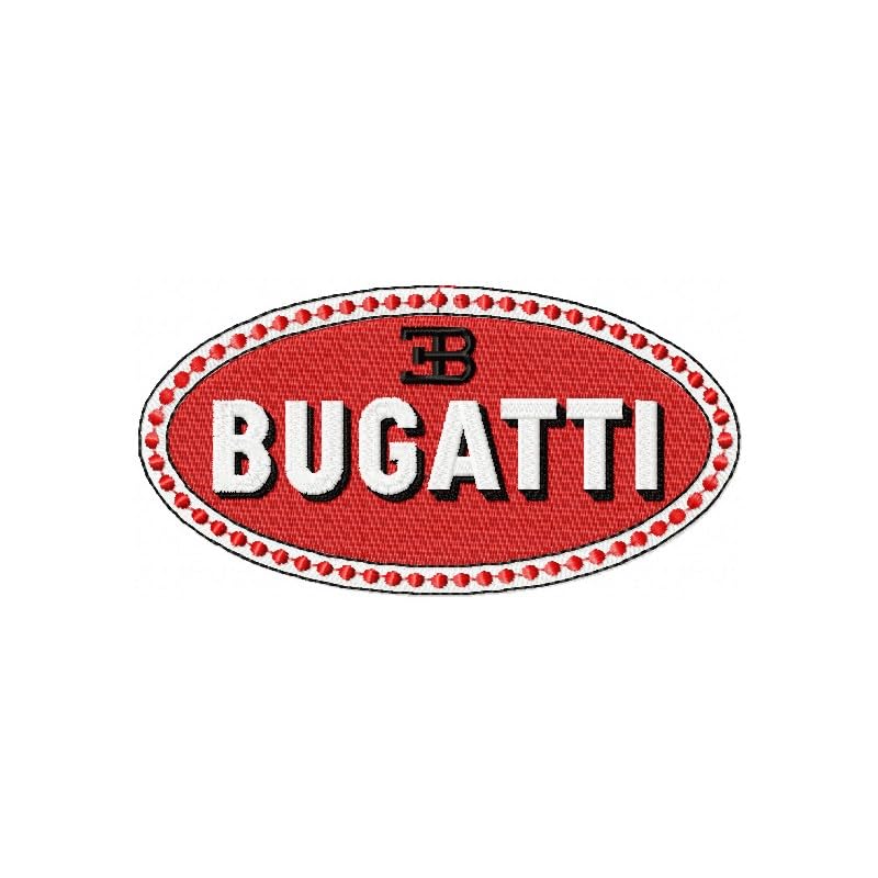 Bugatti Toppa Ricamata Termoadesiva Grande, Toppa Ricamata da Stirare o da Cucire per Tessuti, T-shirt, Jeans, Abbigliamento