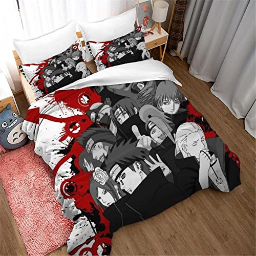 Vikney Anime 3-Piece Duvet Cover Set Bedding Set Ultra Soft Reversible Breathable 3D Printed Microfiber Comforter Cover Protector Cute Cartoon Bed Cover Set Pillowcases (05,Twin 68X86Inch) #TOP3